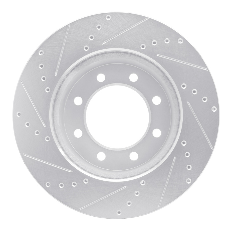 Dodge Ram 3500 Brake Rotor (1) - Front Right - R1 Concepts - Drilled & Slotted - Silver - `09-`25